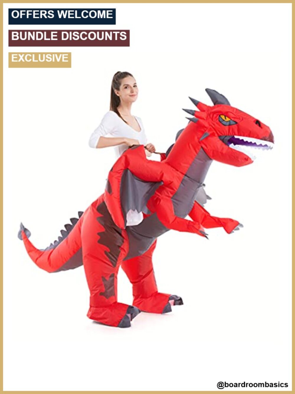 Inflatable Dragon Costume Adult Blow Up Rider Cosplay Polyester Spandex